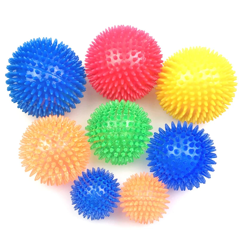 S/M/L Pet Dog Ball Squeak Dog Toys For Golden Retriever Dogs Spikeds Ball TPR Dog Toy Balls Spike Ball Doges игрушки для собак