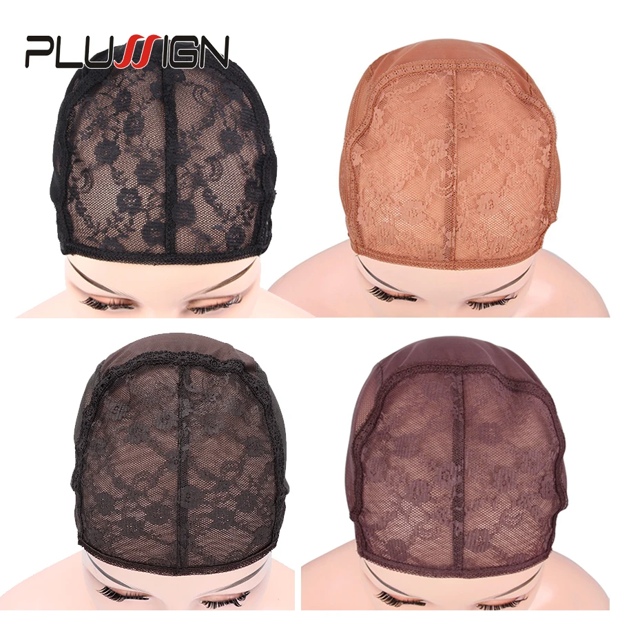 Plussign Best Easy Cap 5Pcs/Lot Czapka z peruką do splotu Brązowa koronkowa czapka z peruką Siatki do tkania włosów Podwójna koronkowa siatka do tworzenia peruk