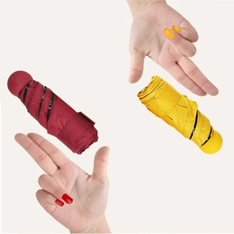 Mini Folding Capsule Umbrella with Pill Package Box, Pocket Parasol, Anti-UV, Portable Travel Umbrella, Sunny and Rainy Day