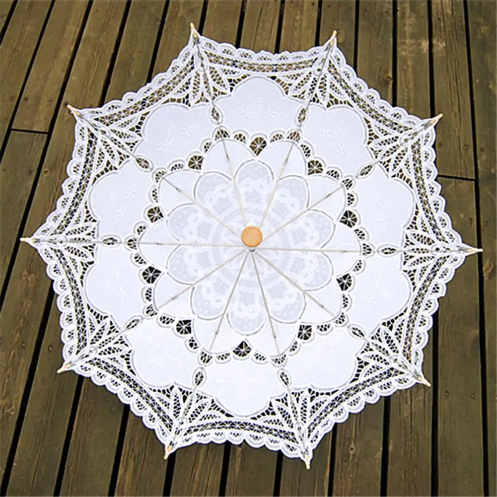 Handmade Bridal Battenburg Lace Parasol and Fan set Wedding Bride Umbrella