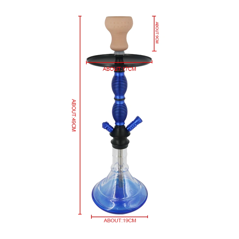 SY High Quality Glass Hookah Shisha Chicha Full Set With Silicone Hose Pipe For Smoking Shisha Narguile 3 Colors