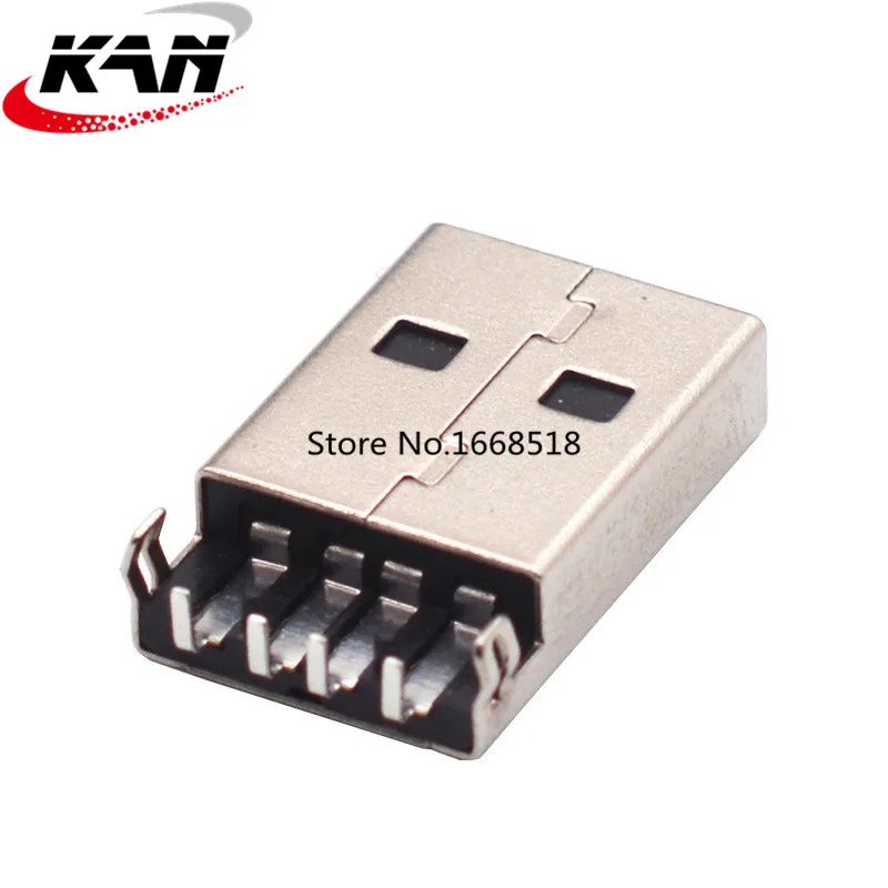 10pcs sinking plate USB socket Am90 degree USB interface socket pin A male interface male socket charging interface vinyl