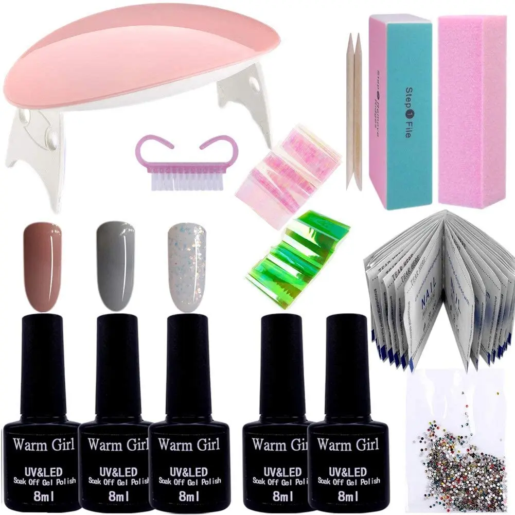 

Warm Girl Gel Nail Polish Set Starter Kit - with 12W LED Nail Lamp Base Top Coat ,Portable DIY Home Gel Manicure Set#03