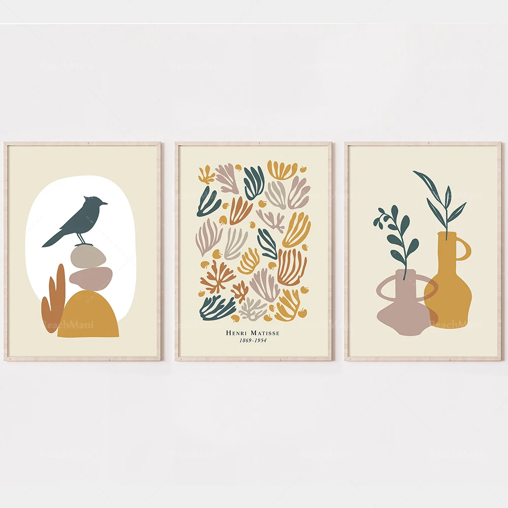 Henry Matisse can print wall paintings, autumn wall paintings, plants, bohemian abstract art decoration home posters