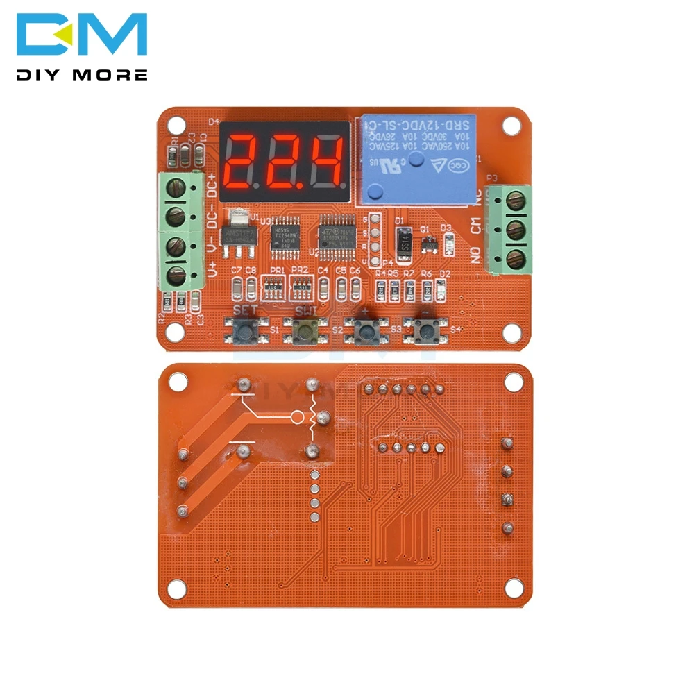 DC 5V 12V 24V DVB01 LED Digital Voltage Comparator Charge Discharge Overvoltage Undervoltage Overload Protection Module 4-wire