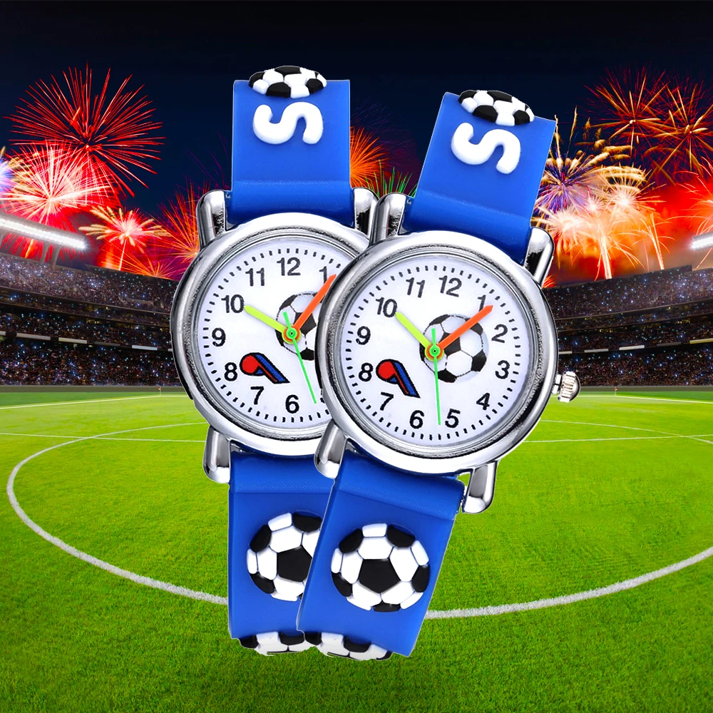 Calcio Silicone orologi per bambini Design unico Cartoon Ball orologio da polso ragazzo quarzo Montre Enfant bambini compleanni regalo reloj niño