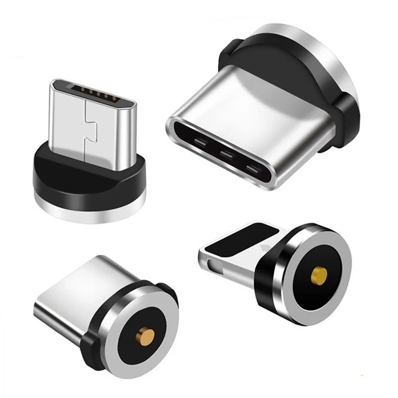 Magnetic Cable Plug Micro USB Type C USB C 8 pin Plug Fast Charging Magnet Charger Cord Plugs Round Magnetic Cable plug