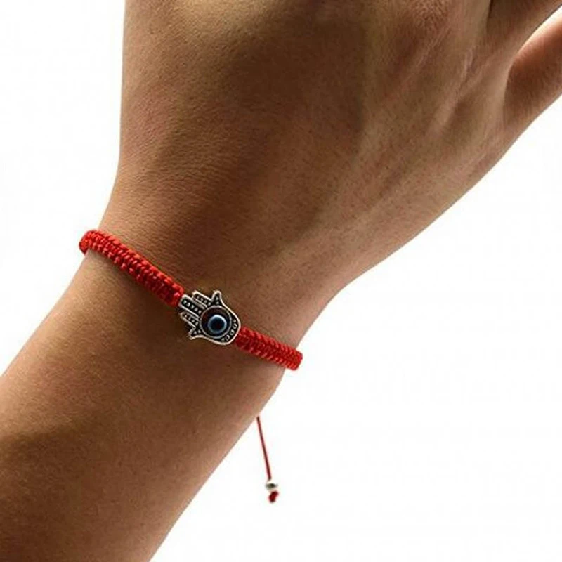 Handmade Braided Rope Lucky Red String Bracelet Evil Eye Charm Bracelets for Women Bring You Lucky Peaceful Adjustable size image 2