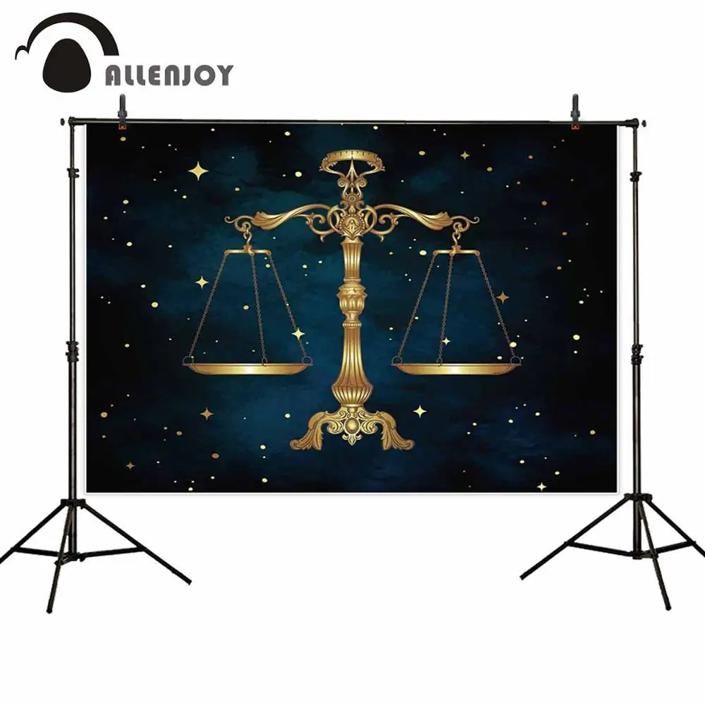 Allenjoy constellation starry sky vintage wallpapers Libra star adult photography backgrounds cloth blue black vinly photophone