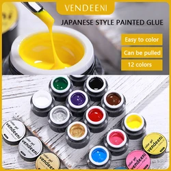 VDN 12 Colors Japanese Style Painting Gel Nail Polish UV Soak Off Nail Art Drawing Gel Varnish Painted Gel Lacquer For Manicure