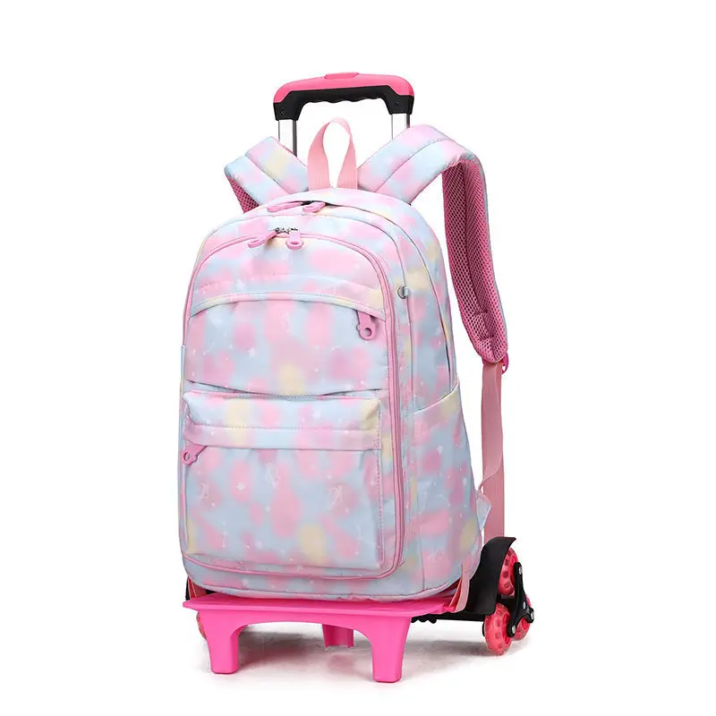 School Rolling Backpack Bag For Girls  School Wheeled Backpack Bag Student Book Bag with Wheels Kids Rolling Travel Trolley Bags