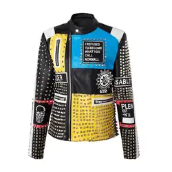 M-2XL Men Women Leather Jacket 2023 Fashion Motorcycle Style Studded Rivet Punk Rock Cool Zipper Streetwear Biker Coats Y1248