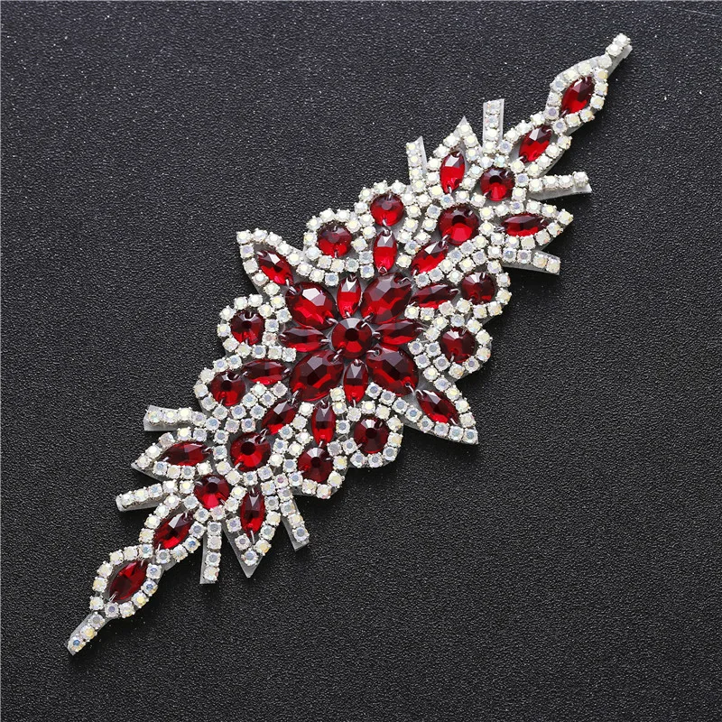 New Rhinestone Crystal Appliques Patch Iron On Silver Gold Hand Beaded Applique For Dress Shoe Accessory Sewn On Patches