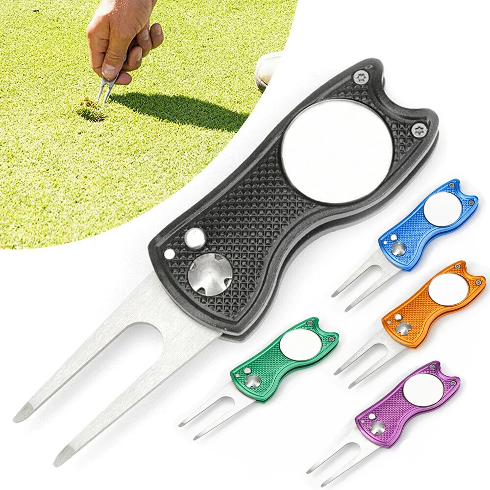 1 قطعة الفولاذ المقاوم للصدأ جولف الملعب ديفت مصلح علامة شوكة الكرة النتيجة ماركر أداة تنظيف