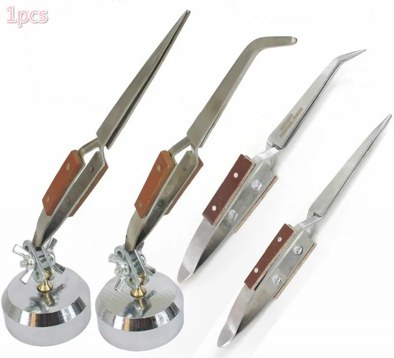 Pinzette a punta dritta con punta curva pinzette artigianali Selflock incrociate con regolatore universale gioiellieri strumenti di riparazione per saldatura