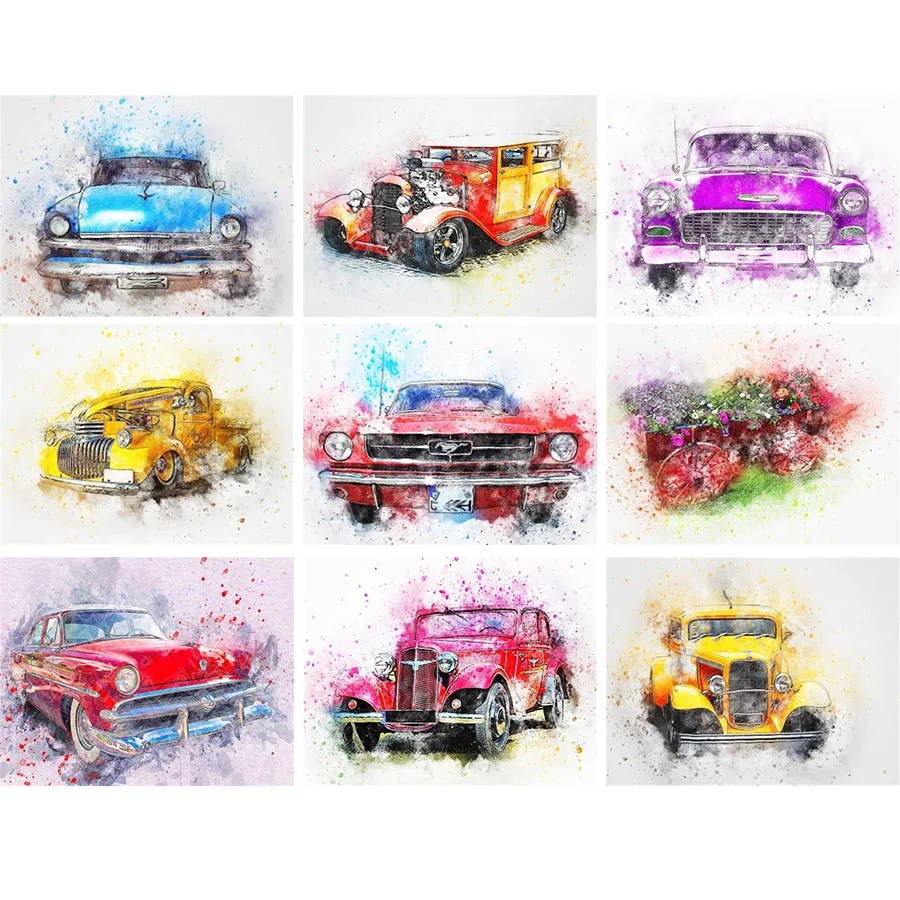 Full Square Diamond painting car 5D DIY Diamond embroidery Cross stitch Paint color Bus Full Round Diamond mosaic machine