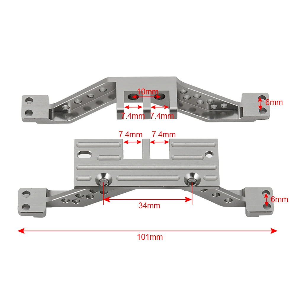 YEAHRUN Front/Rear Axle Reinforcement Black Alloy 4 Link Rod Axle Mount Set for Axial SCX10 Wrangler 90047 1/10 RC Crawler Car