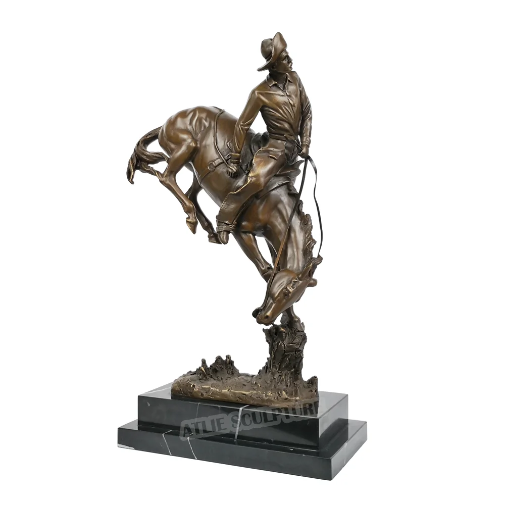 The Outlaw Statue by Frederic Remington Bronze Replica Famous Cowboy Sculpture Art Home Decor Classic Collection