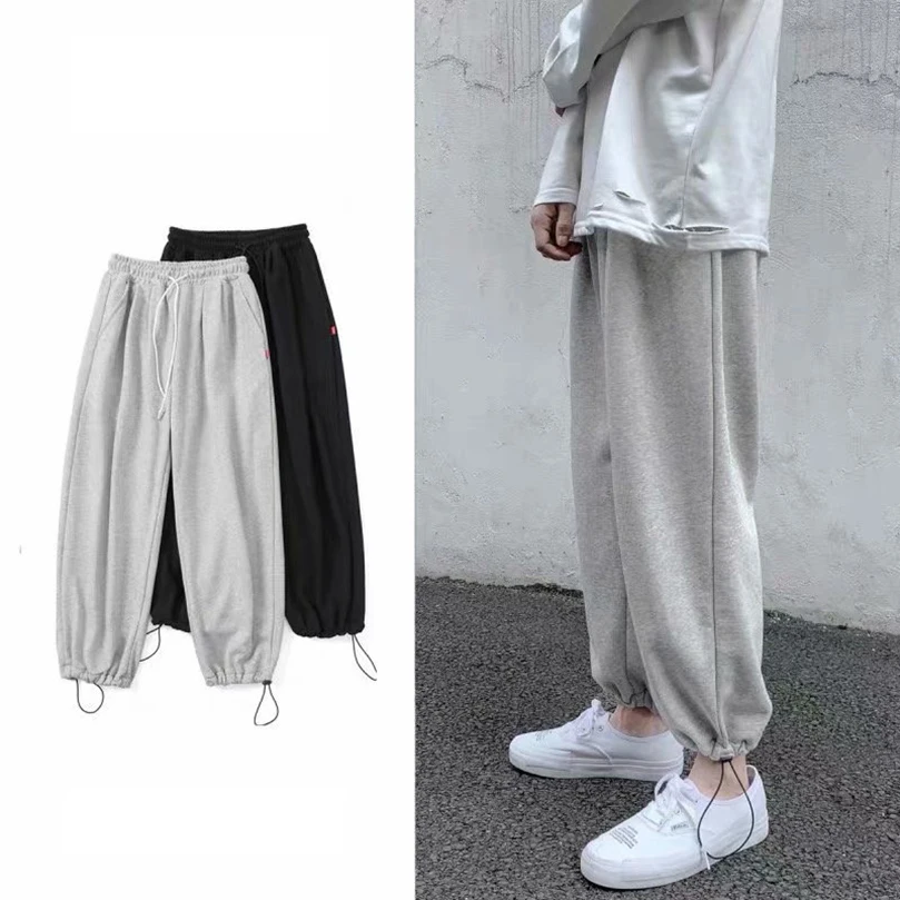 Oversize Sweatpant Men Spring Summer Straight Trouser Solid Jogger Loose Tracksuit Jogging Pants Boy Clothing 2025 4XL 5XL