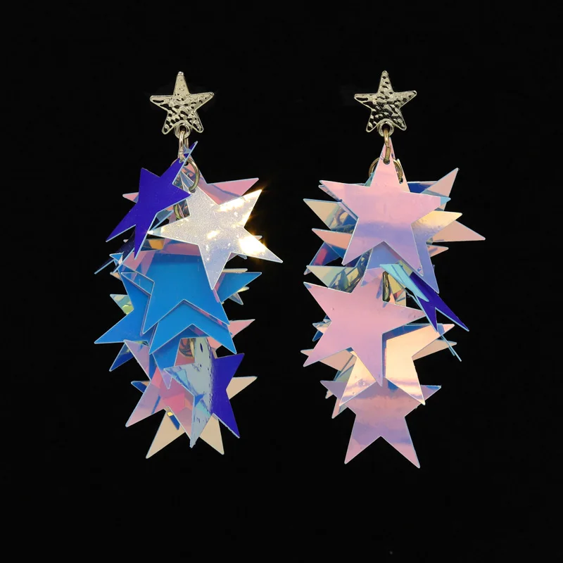 Earrings for Women Sequins Stars Exaggerated Fashion Earrings Female Gift Party Jewelry