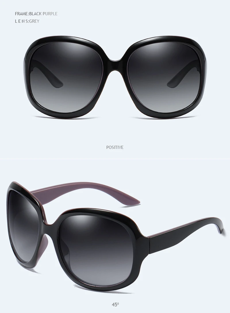 FUQIAN Marke Design Elegante Polarisierte Übergroßen Runde Sonnenbrille Frauen Einfache Art Und Weise Große Kunststoff Damen Sonnenbrille UV400 – Detail 10