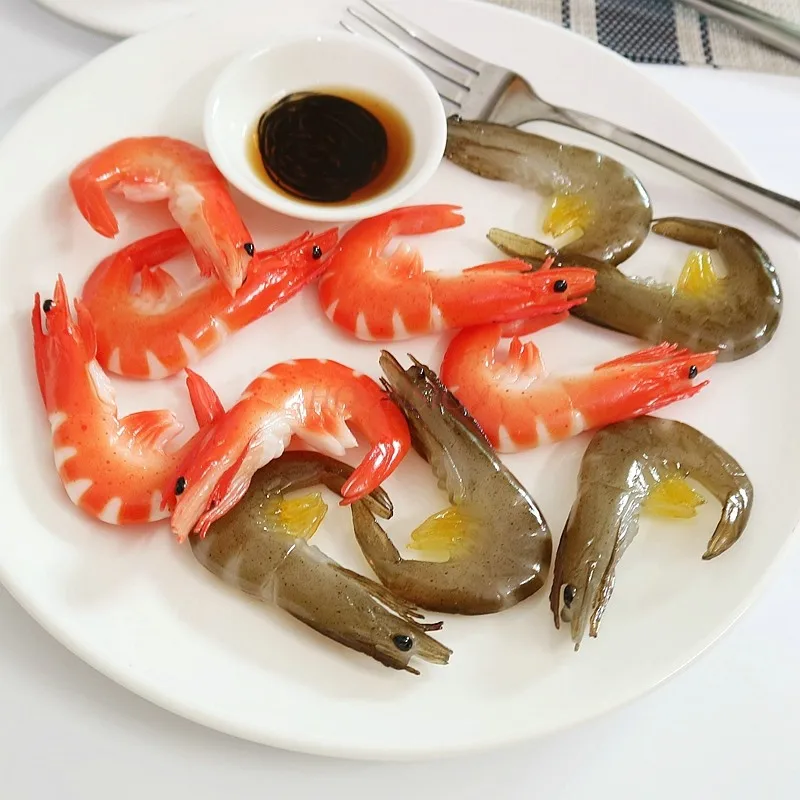 

Seafood Food Props Ornaments Shooting Window Decoration 2021 Simulation Food Shrimp Model Sea Shrimp Base Shrimp