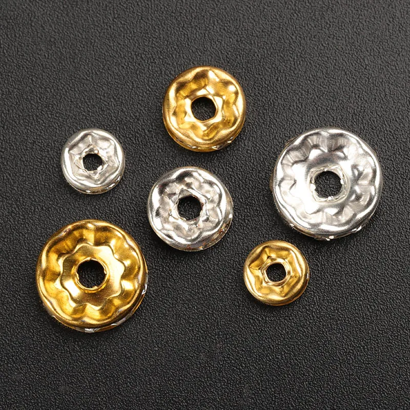 100pcs 6/8/10mm Rhinestone Spacer Beads Women DIY Jewelry Making Bracelet Necklace Earrings Beaded Material Accessories