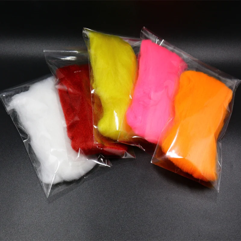 RoyalSissi 2packs premium fly tying Egg Yarn minnowfish lure fluff synthetic fibers salmon trout fly pattern fly tying materials