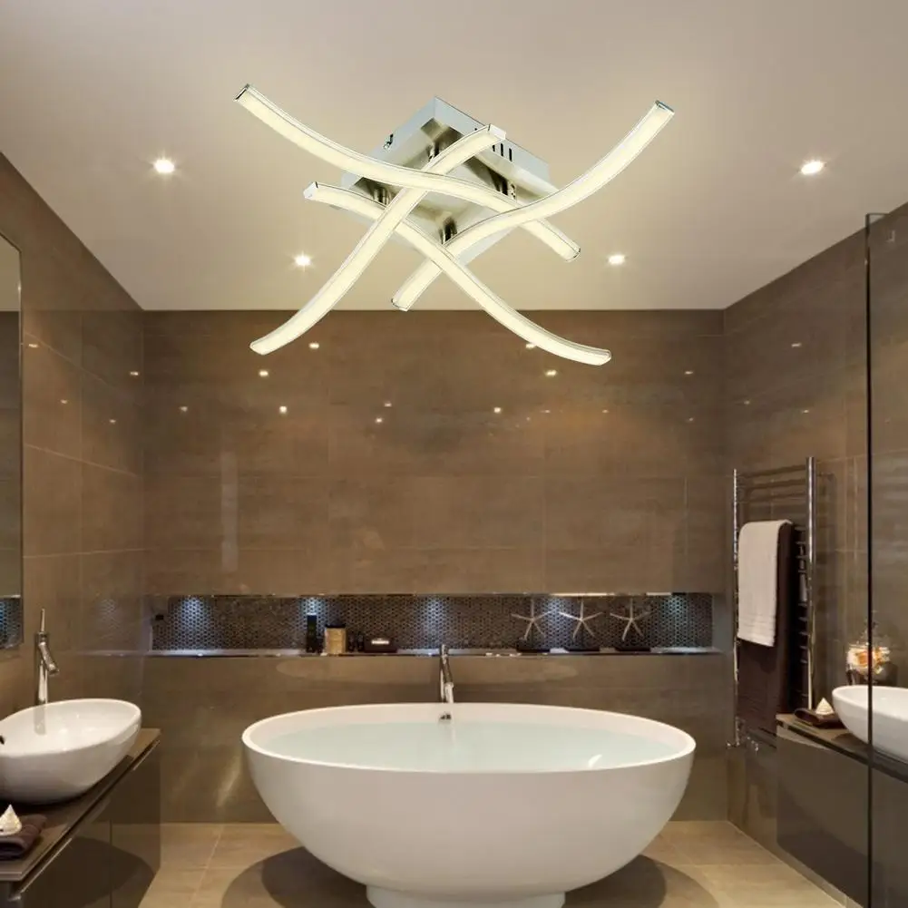 Modern LED Ceiling Light 21W 3000K Night Light Forked Shaped Ceiling Lamp for Living Room Bedroom Decor Curved Design Lamp