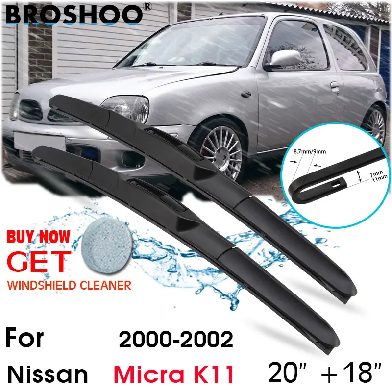 

Car Wiper Blade Front Window Windscreen Windshield Wiper Fit Blades Accessories For Nissan Micra K11 20"+18" 2000-2002