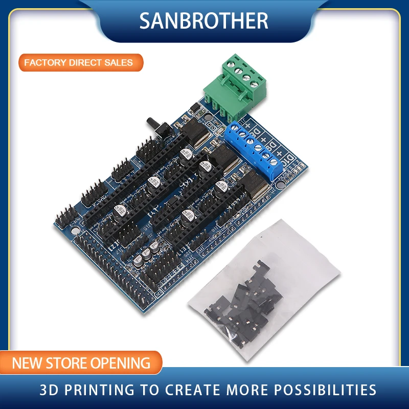 Rampas 1.6 painel de controle expansão com dissipador calor rampas atualizadas 1.4/1.5 para arduino placa impressora 3d