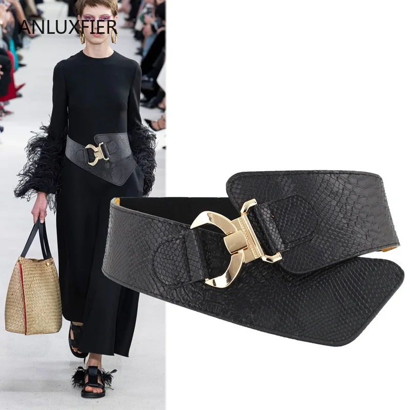 H9811 Waist Seal Ladies Wide Elastic Belt Female Simple Metal Buckle High Quality Fashion Leisure Waistband Luxury Cummerbunds