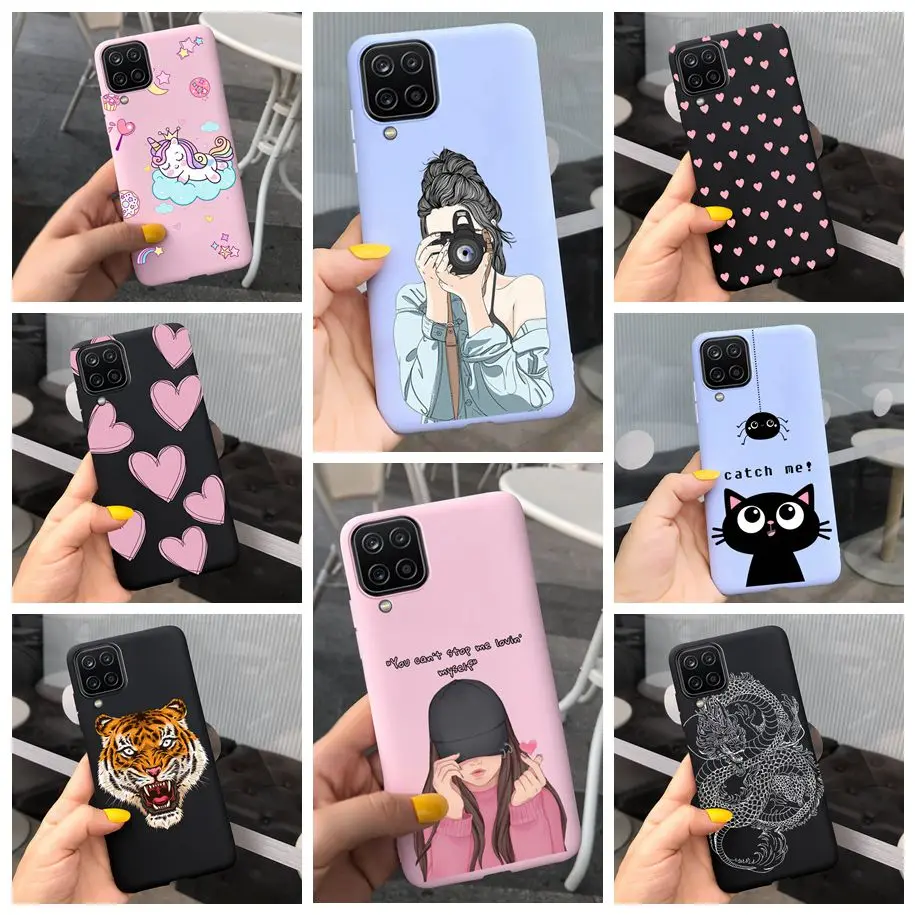 For Samsung Galaxy A12 A42 5G Case Soft Silicon Cover For Samsung A21s A31 A41 A 42 SM-A426B Fashion Girls Love Heart Phone Case