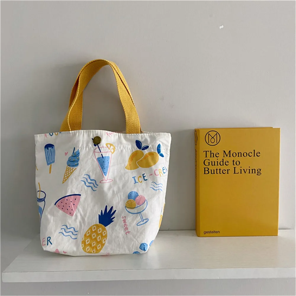 

Women's Literary Floral Handbag Mini Canvas Bag Casual Lady Handbag Vintage Purse Cotton Cloth Makeup Pouch Tote Organizadores