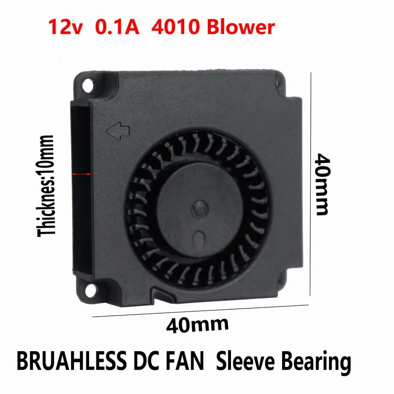 Gdstime 3D Máy In Nhỏ Turbo Quạt Làm Mát 4010 12V 40mm x 40mm x 10mm 12CM Dây