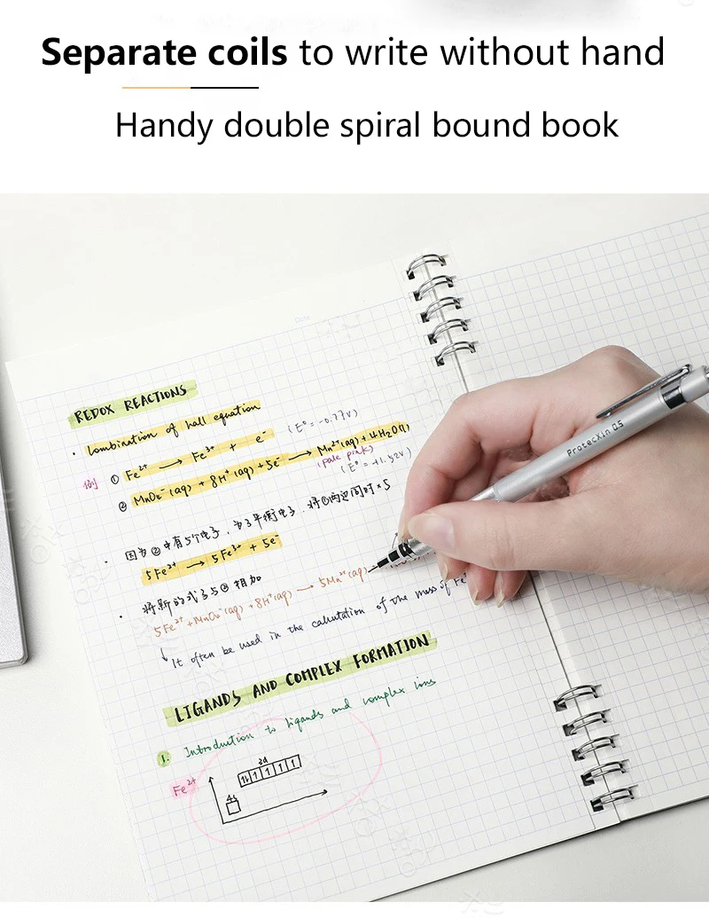 KOKUYO Double Loop Notebook Campus Double Spiral Coil Notebook Business Meeting Notebook Hard Shell Hard Surface Grid Notebook