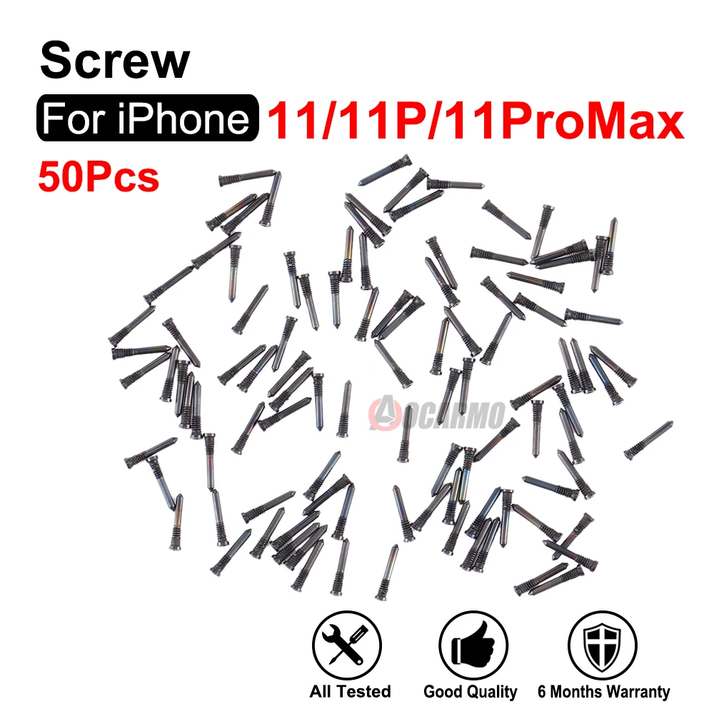 50Pcs For iPhone 11 / 11 PRO / 11Pro Max Black Silver 5 Point Pentalobe Star Bottom Screws Replacement Parts