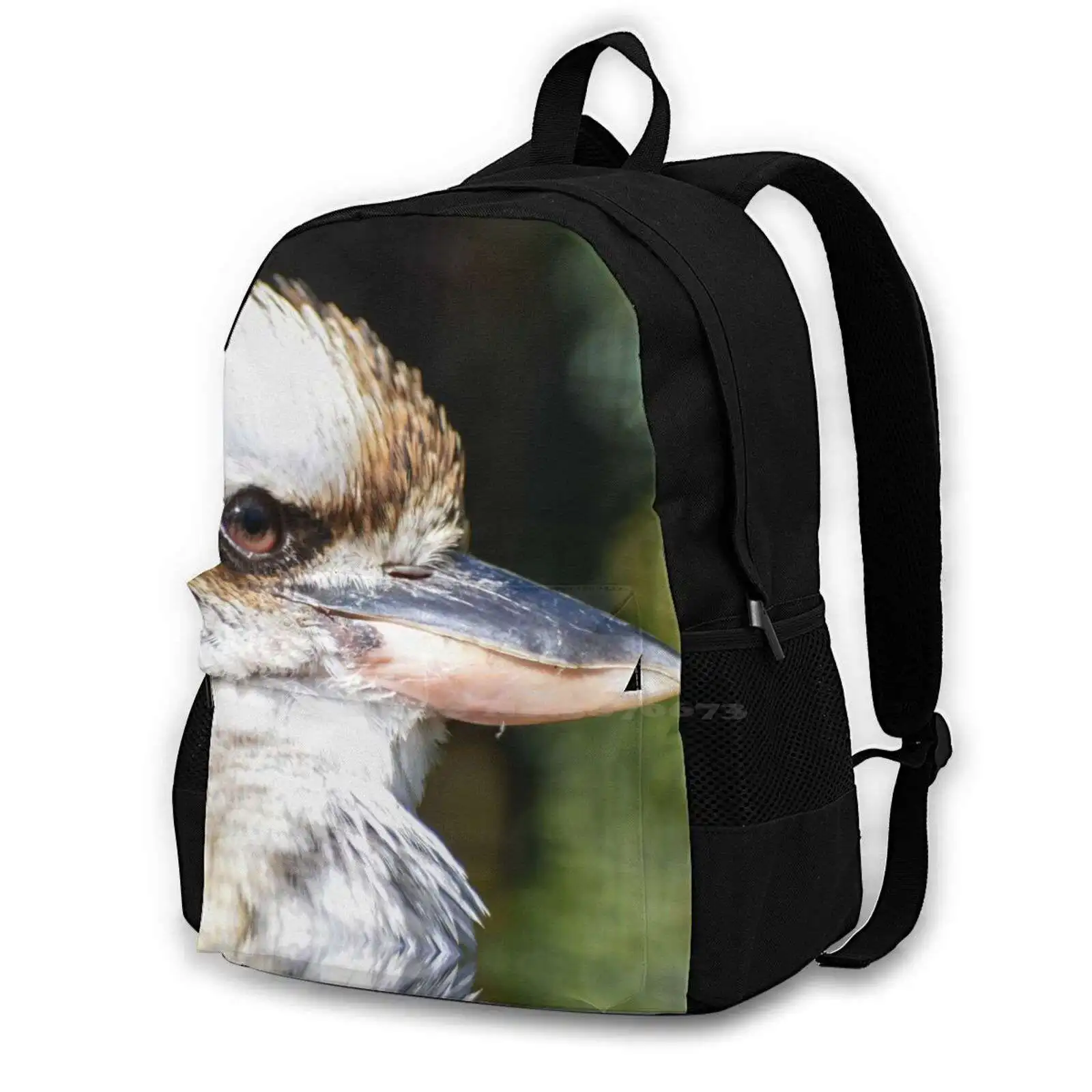 Kookabura Portrait Pattern Design Bagpack School Bags Laughing Kookaburra Australian Critter Animal Lover Small Bird Little