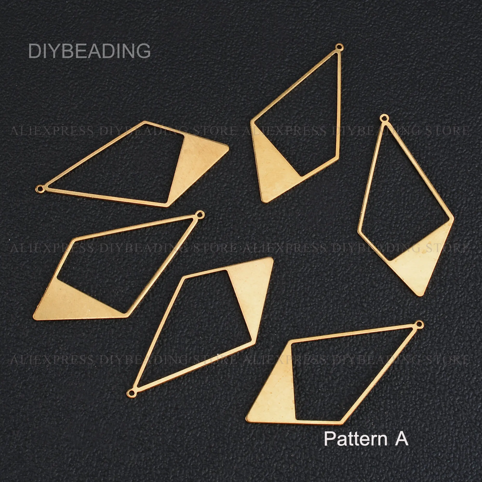 10-500 Pcs Large Size Brass Rhombus Geometric Finding Component Material for Earring Jewelry Making Bulk Supplies (2 Sizes)