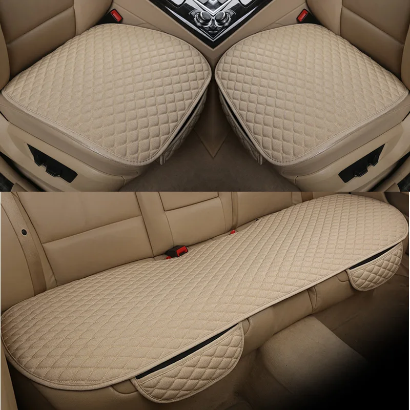 Flax Car Seat Cover Cushion Universal Front Rear Back Seat Cover Car Chair Breathable Protector Mat Pad 5 Colors New