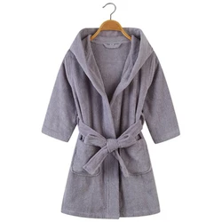Summer Children Bathrobe Kids Hooded 100% Cotton Towel Fleece Robes Boys Girls Cartoon Hood Bath Robes Pajamas Sleepwear Autumn