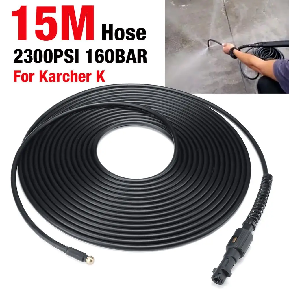 2300PSI 15m Pressure Washer Sewer Drain Cleaning Hose Pipe Cleaner For Karcher