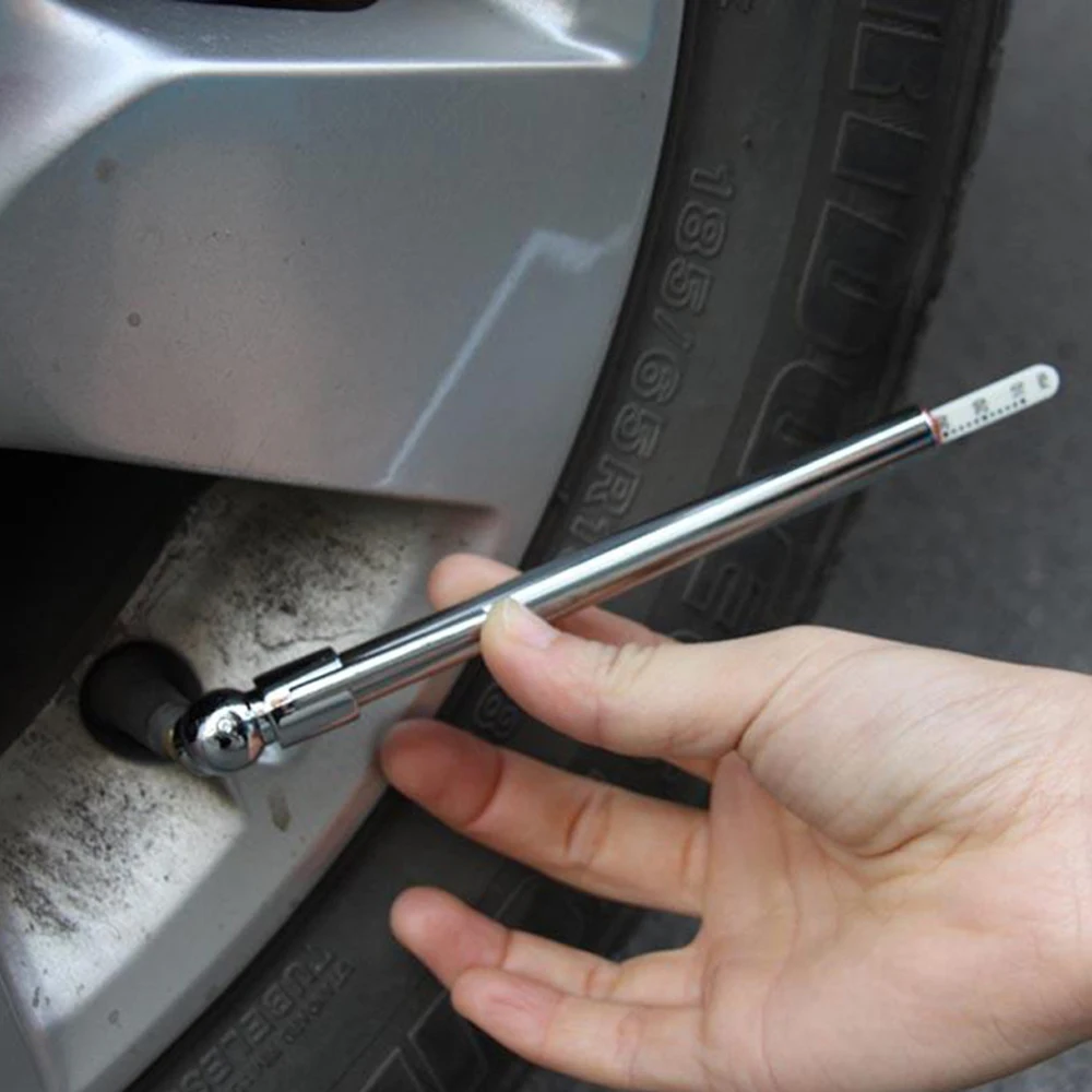 Portable Emergency Use 5-50 PSI Pressure Gauge Universal Car Styling Tire/Tyre air pressure Test Meter Silver Pen Shape