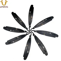 Maquinilla de afeitar de borde recto para hombres, herramienta de afeitado de barbero, acero inoxidable negro, logotipo personalizado gratis, 10 piezas