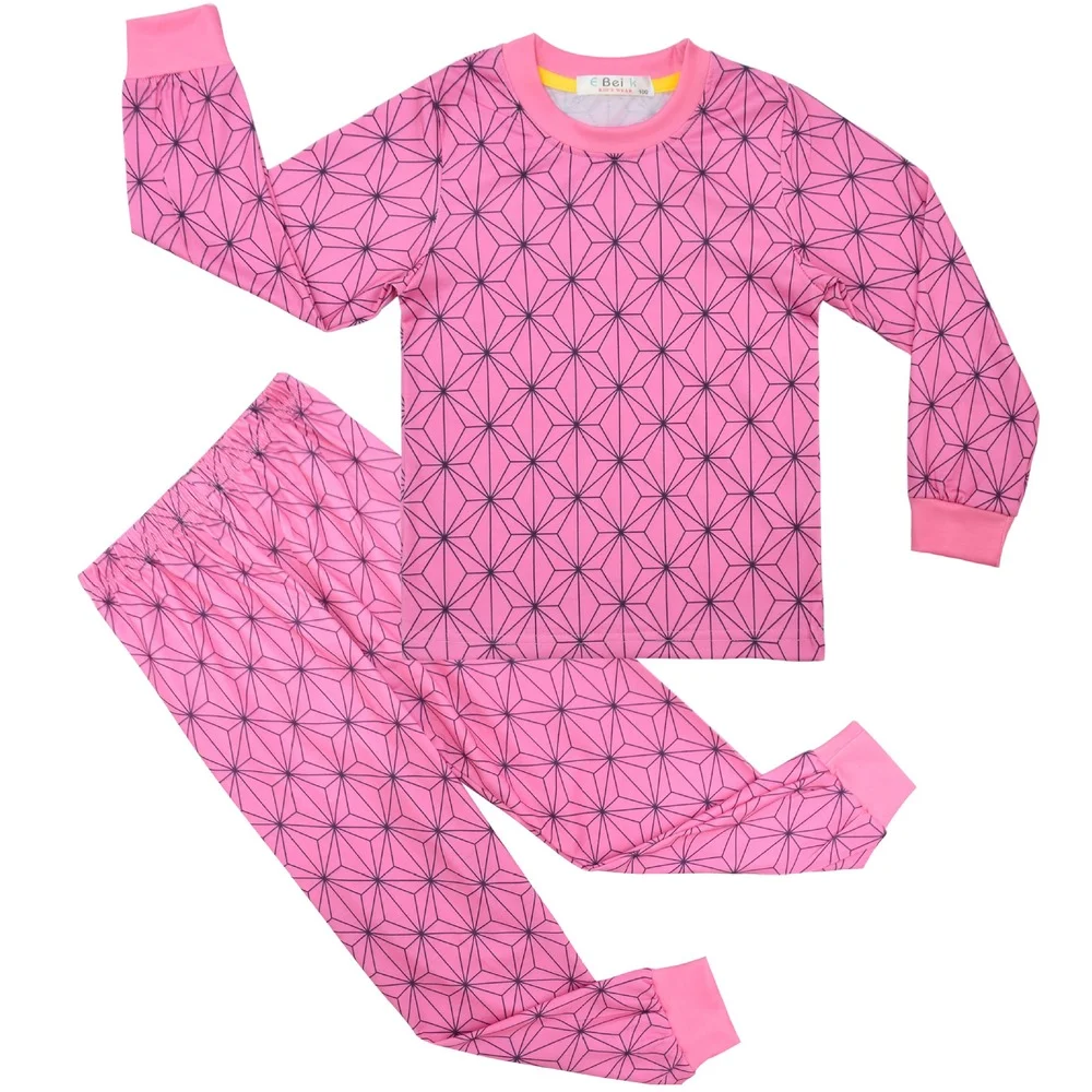 Kids Demon Slayer Sleepwear Pyjamas Children Christmas Pajamas Tracksuit Home Wear for Boys Girls Long Sleeve Tops Clothes Sets