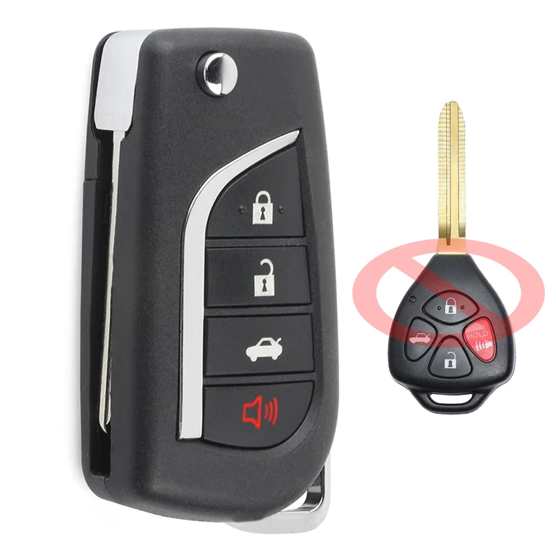 

Keyecu HYQ12BBY 89070-06231, 89070-06500, 89070-0665 314.4MHz G Chip Modified Flip Remote Car Key Fob for Toyota Camry Scion FRS