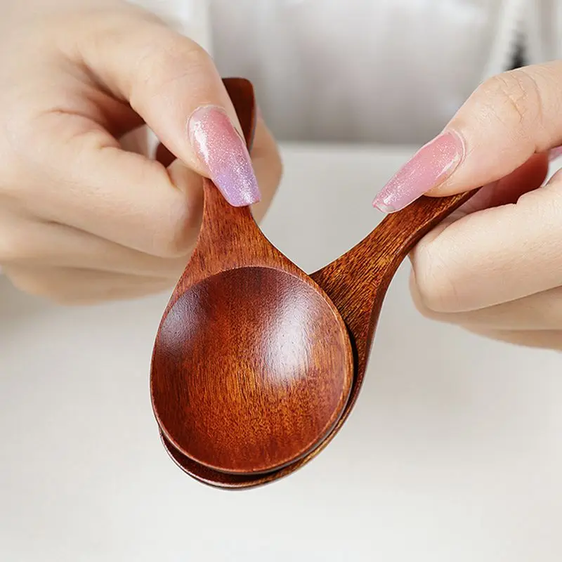 Simple Small Tea Spoon Fruit Puree Spoon Japanese Solid Color Phoebe Wide Mouth Spoon Children Milk Powder Spoon 2021