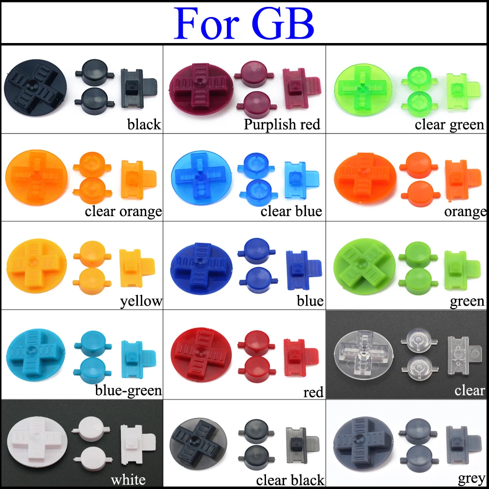 

YuXi 15 Colors Plastic Buttons A-B D-Pad for Gameboy Classic for GB GBO DMG Keypad