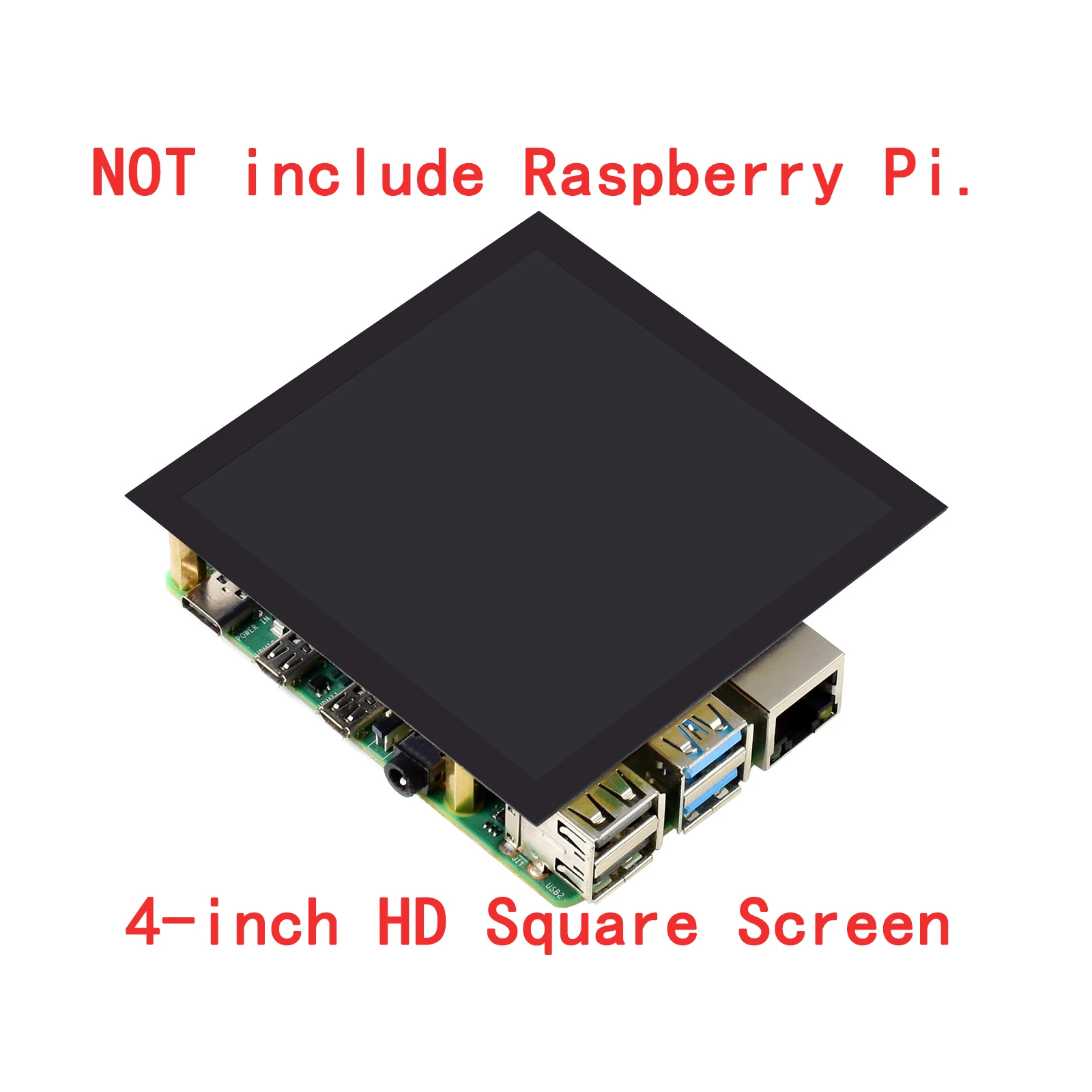 4inch Touch Screen Expansion Board Square LCD Display Monitor Module HAT Kit for RPI Raspberry Pi Zero 2 W 4B 3 Model B Plus 4 5