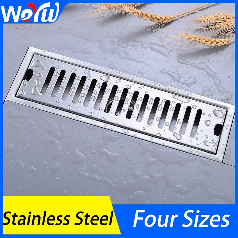 Toilet Shower Floor Drains Long Drainage Square Bathroom Large  Stainless Steel Linear Covers Tile Insert Waste Grates